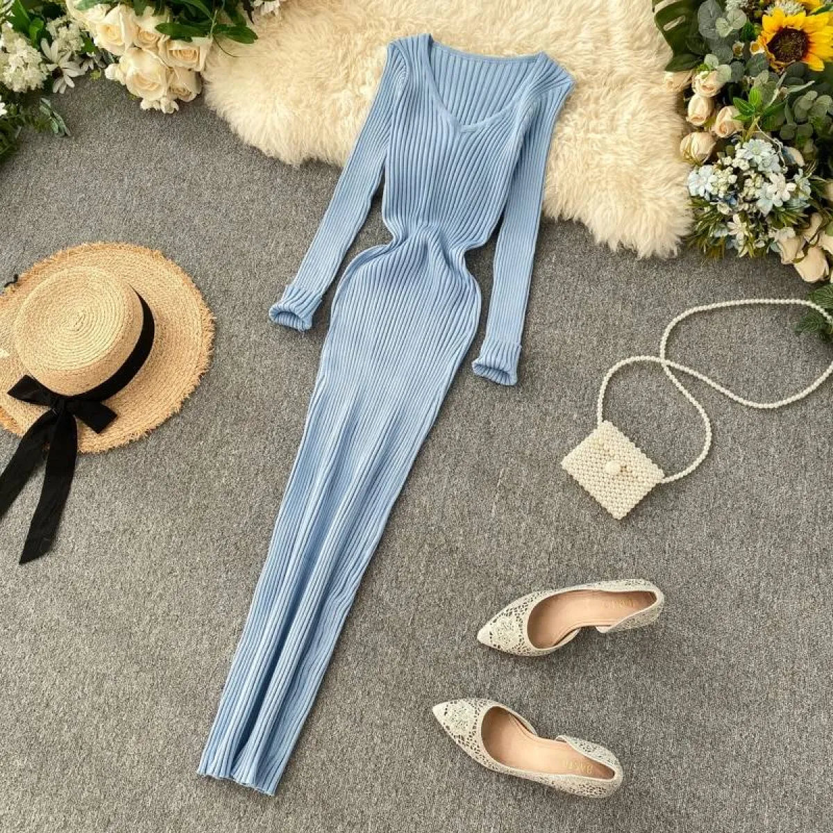 Sexy Elastic Bodycon Dress - All Dresses - 8