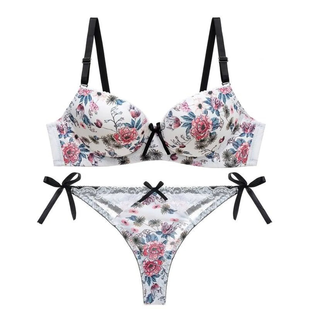 Sexy Floral Bra - Thong Set - Women’s Clothing & Accessories - 20
