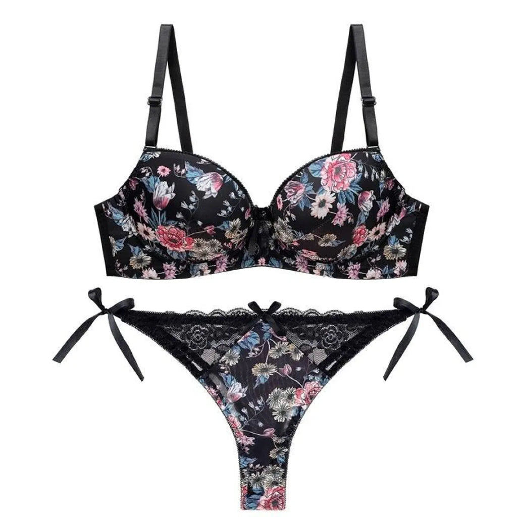Sexy Floral Bra - Thong Set - Women’s Clothing & Accessories - 21