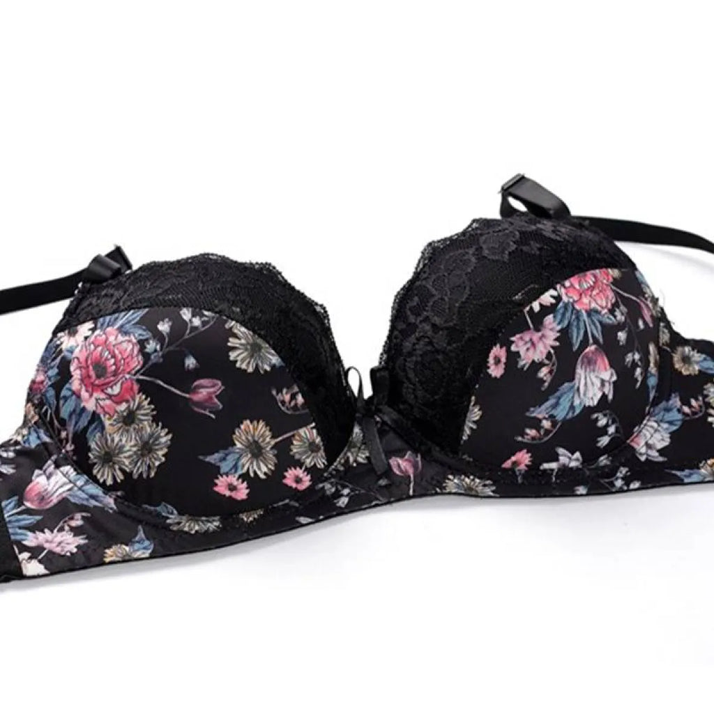 Sexy Floral Bra - Thong Set - Women’s Clothing & Accessories - 3