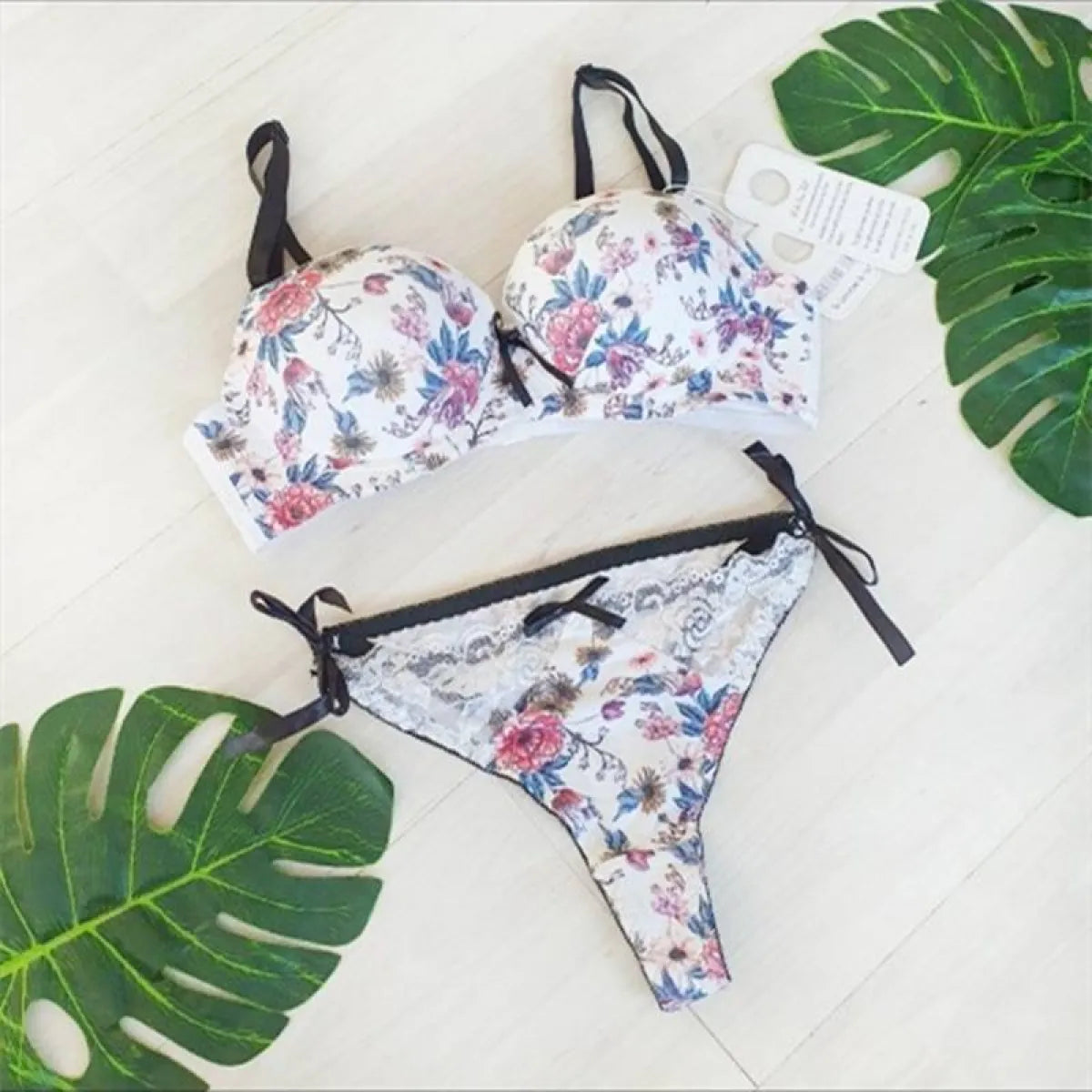 Sexy Floral Bra - Thong Set - Women’s Clothing & Accessories - 9