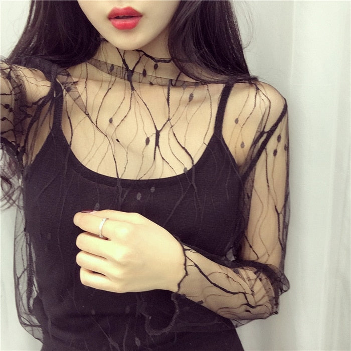 Sexy Harajuku Mesh Tops - Tree pattern / One Size - T-Shirts - Shirts & Tops - 21 - 2024