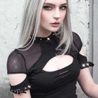 Sexy Hollow Open Chest Rivet T - T-Shirts - 3