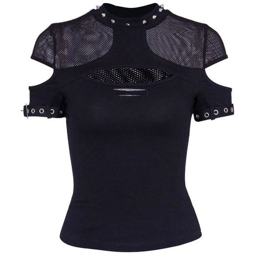 Sexy Hollow Open Chest Rivet T - T-Shirts - 20
