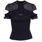 Sexy Hollow Open Chest Rivet T - T-Shirts - 5
