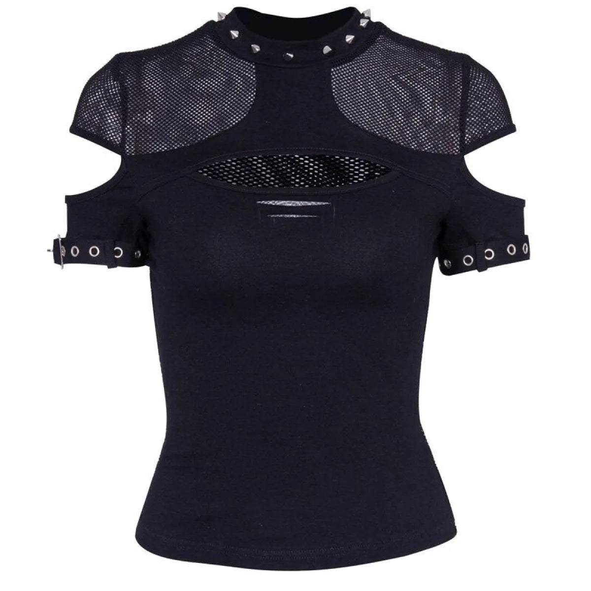 Sexy Hollow Open Chest Rivet T - T-Shirts - 5