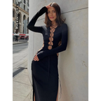 Sexy Lace Up Long Sleeve Dress - All Dresses - Shirts & Tops - 1 - 2024