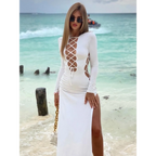 Sexy Lace Up Long Sleeve Dress - All Dresses - Shirts & Tops - 4 - 2024