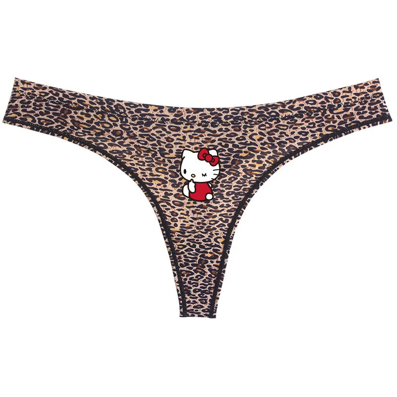 Sanrio Hello Kitty Sexy Leopard Underwear - Quick-drying Lightweight Seamless Thong - A19 / One size fits all - Sexy