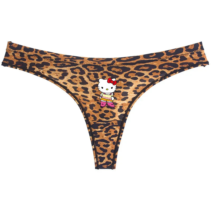 Sanrio Hello Kitty Sexy Leopard Underwear - Quick-drying Lightweight Seamless Thong - A9 / One size fits all - Sexy