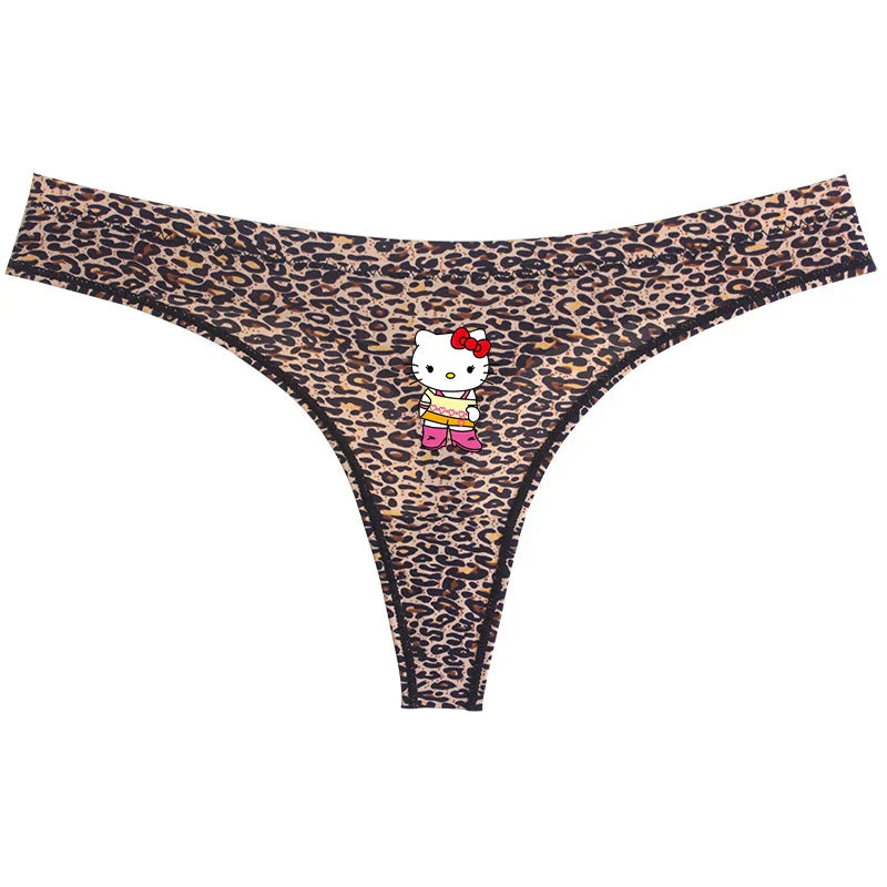 Sanrio Hello Kitty Sexy Leopard Underwear - Quick-drying Lightweight Seamless Thong - A17 / One size fits all - Sexy