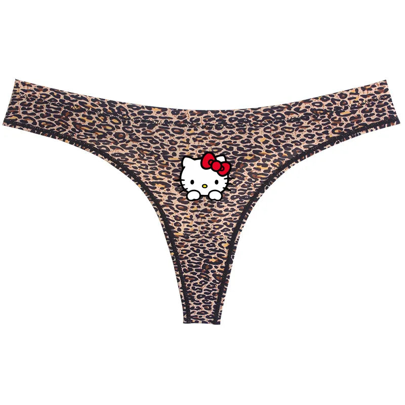 Sanrio Hello Kitty Sexy Leopard Underwear - Quick-drying Lightweight Seamless Thong - A18 / One size fits all - Sexy