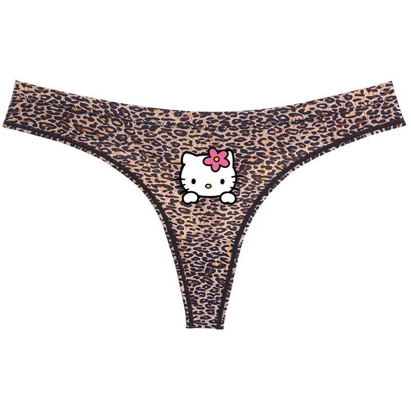 Sanrio Hello Kitty Sexy Leopard Underwear - Quick-drying Lightweight Seamless Thong - A20 / One size fits all - Sexy