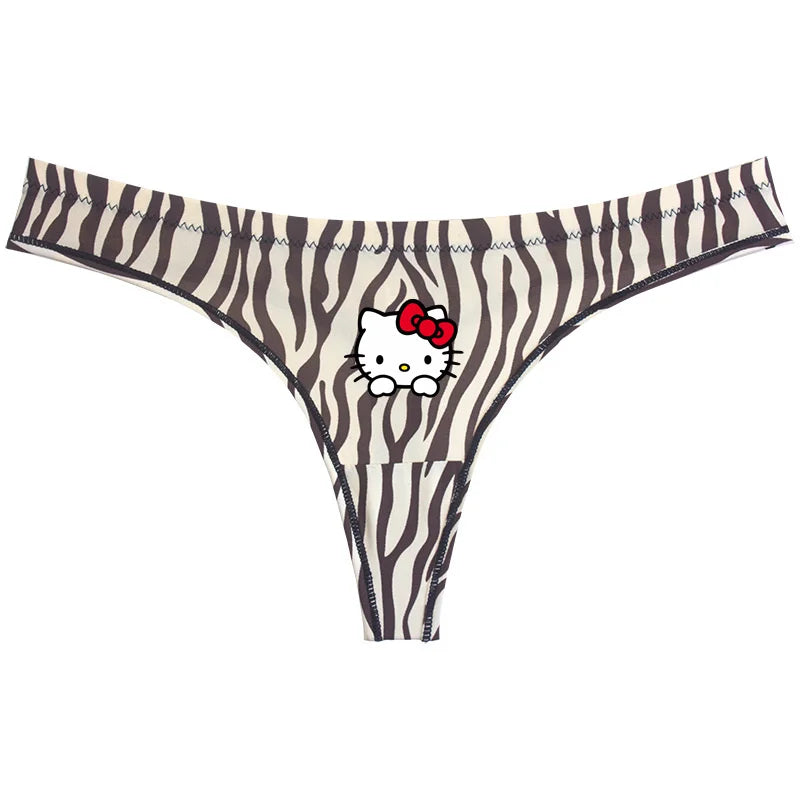 Sanrio Hello Kitty Sexy Leopard Underwear - Quick-drying Lightweight Seamless Thong - A14 / One size fits all - Sexy