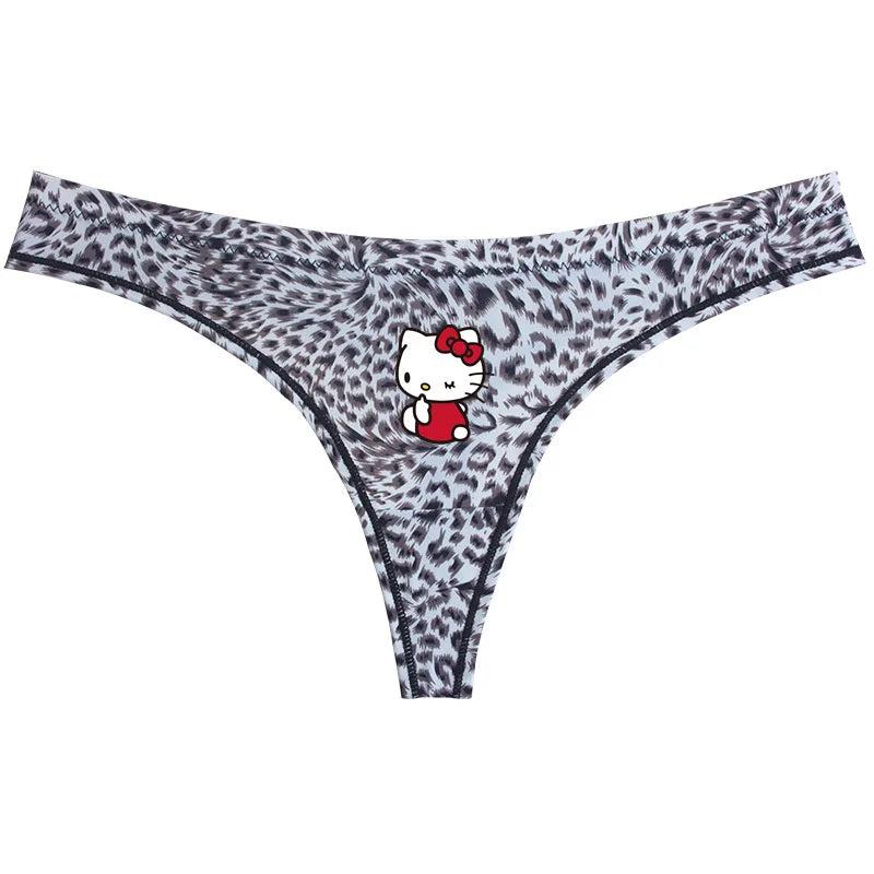 Sanrio Hello Kitty Sexy Leopard Underwear - Quick-drying Lightweight Seamless Thong - A7 / One size fits all - Sexy