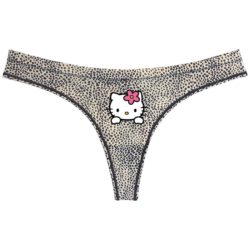 Sanrio Hello Kitty Sexy Leopard Underwear - Quick-drying Lightweight Seamless Thong - A24 / One size fits all - Sexy