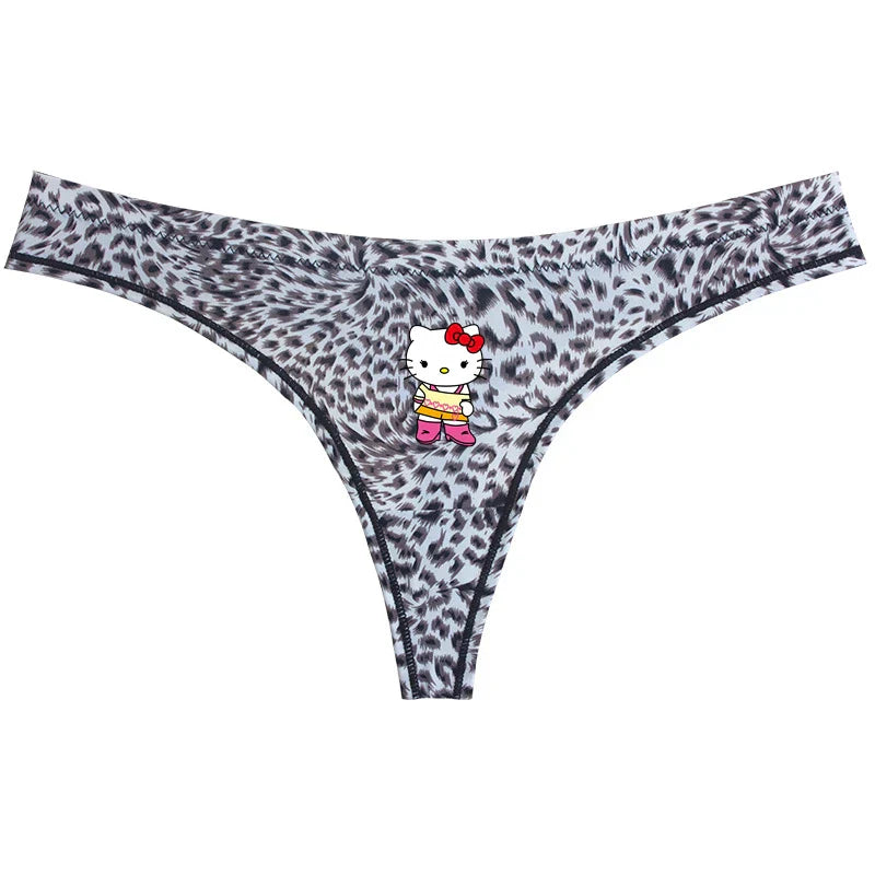 Sanrio Hello Kitty Sexy Leopard Underwear - Quick-drying Lightweight Seamless Thong - A5 / One size fits all - Sexy