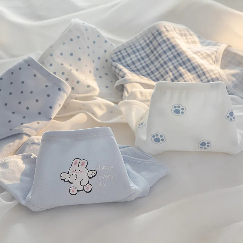 Cute Cartoon Bear Cotton Panties - Mid Waist Sexy Lingerie Set - 122408 / M / CHINA | 5pcs - Sexy Lingerie - Underwear