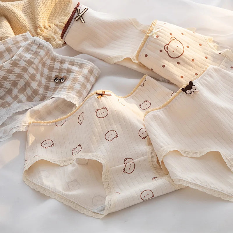 Cute Cartoon Bear Cotton Panties - Mid Waist Sexy Lingerie Set - Sexy Lingerie - Underwear - 3 - 2024