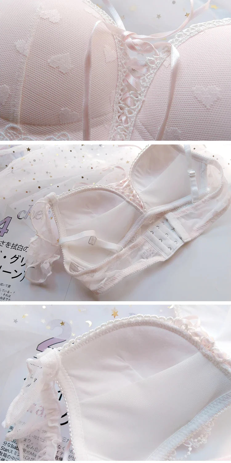 Harajuku Kawaii Fashion Japanese Heart Lace Lingerie Set - Sexy Lingerie - Lingerie - 10 - 2024