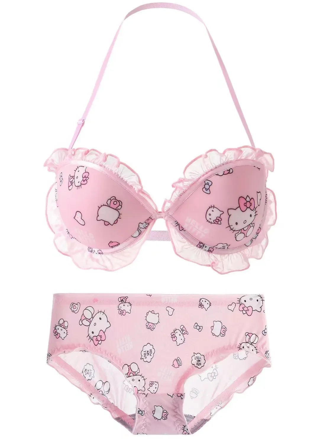 Hello Kitty Lace Bowknot Lingerie Set - Pink / XL38-85AB - Women’s Clothing & Accessories - Lingerie - 7 - 2024