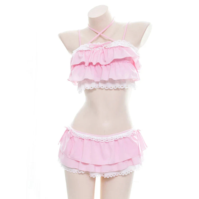 Kawaii Fashion Two-Piece Pajama Lingerie Set - Pink / One Size - Sexy Lingerie - Lingerie - 8 - 2024