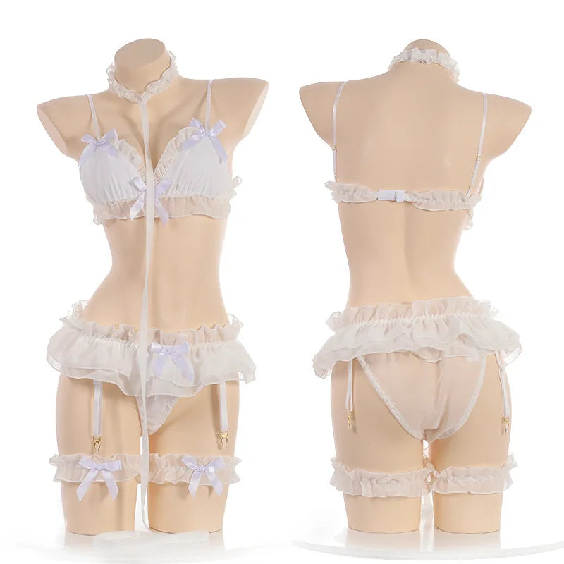 Lace Ruffle Maid Lingerie Set - White / One Size - Women’s Clothing & Accessories - Lingerie - 7 - 2024