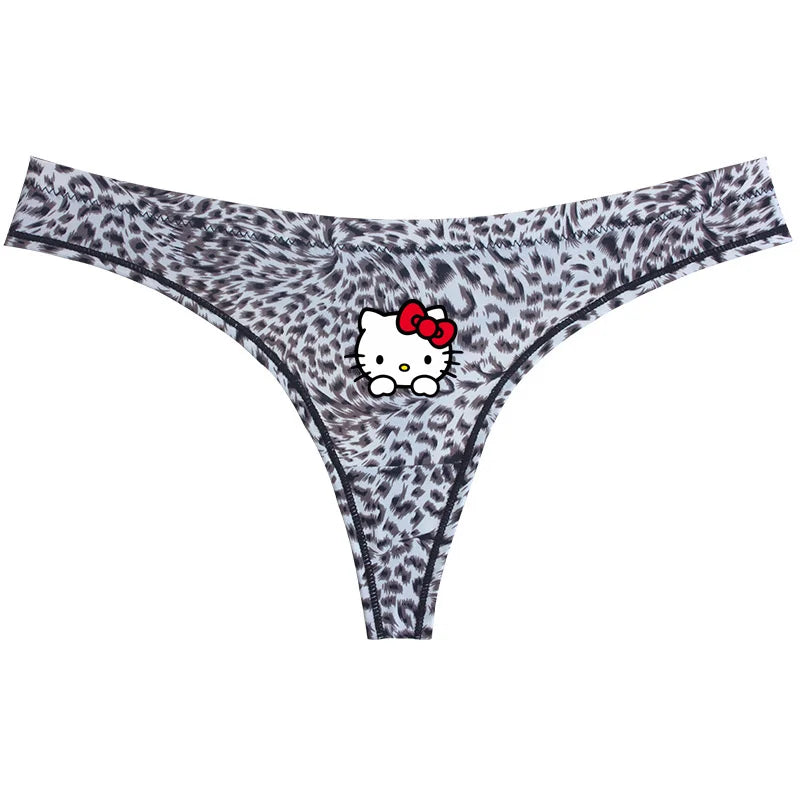 Sanrio Hello Kitty Sexy Leopard Underwear - Quick-drying Lightweight Seamless Thong - Sexy Lingerie - Underwear - 3