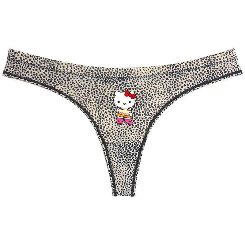 Sanrio Hello Kitty Sexy Leopard Underwear - Quick-drying Lightweight Seamless Thong - A21 / One size fits all - Sexy