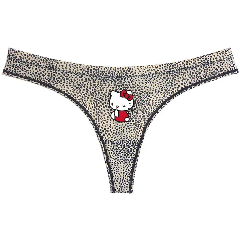 Sanrio Hello Kitty Sexy Leopard Underwear - Quick-drying Lightweight Seamless Thong - A23 / One size fits all - Sexy