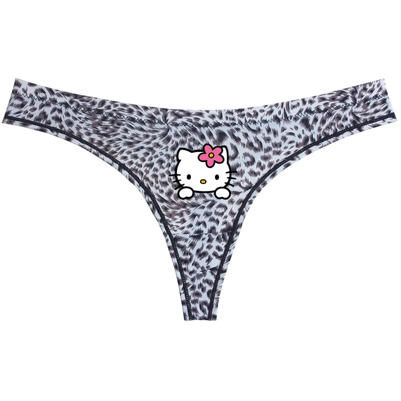 Sanrio Hello Kitty Sexy Leopard Underwear - Quick-drying Lightweight Seamless Thong - A8 / One size fits all - Sexy