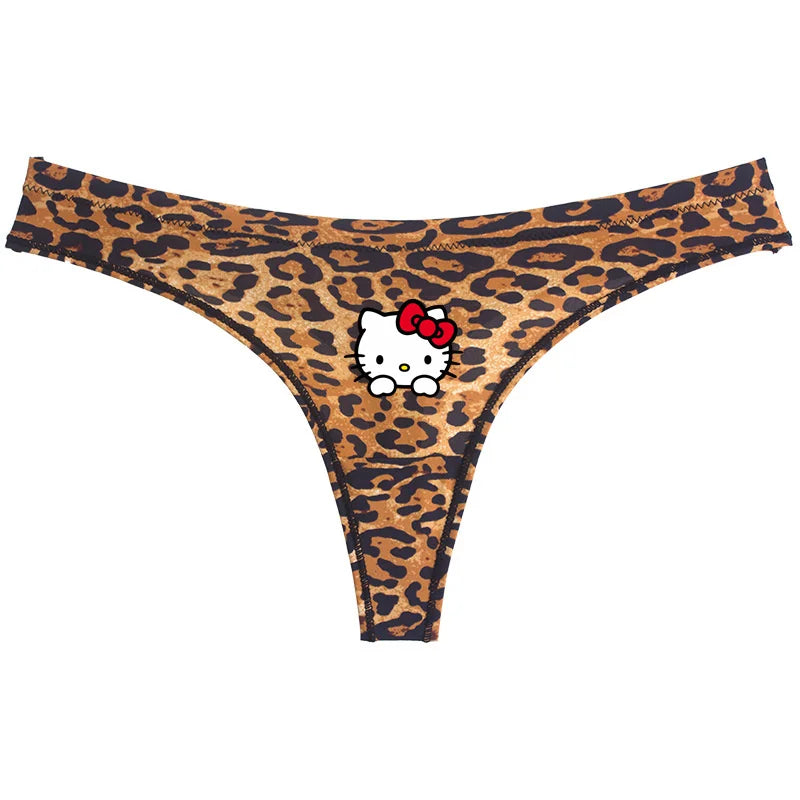 Sanrio Hello Kitty Sexy Leopard Underwear - Quick-drying Lightweight Seamless Thong - A10 / One size fits all - Sexy