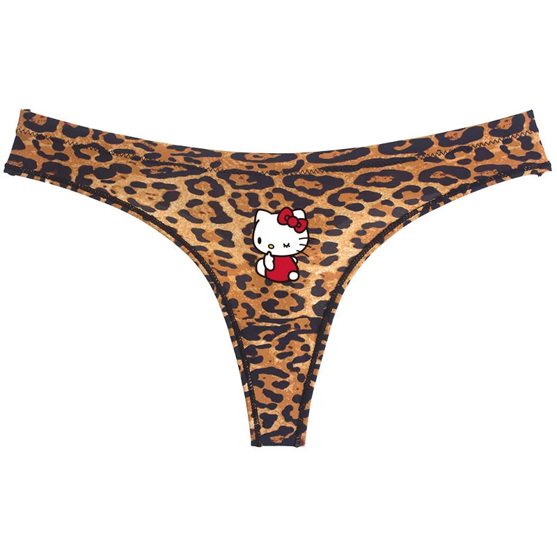 Sanrio Hello Kitty Sexy Leopard Underwear - Quick-drying Lightweight Seamless Thong - A11 / One size fits all - Sexy