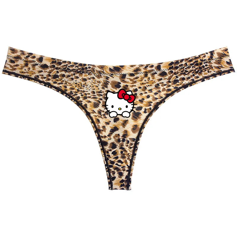 Sanrio Hello Kitty Sexy Leopard Underwear - Quick-drying Lightweight Seamless Thong - A2 / One size fits all - Sexy