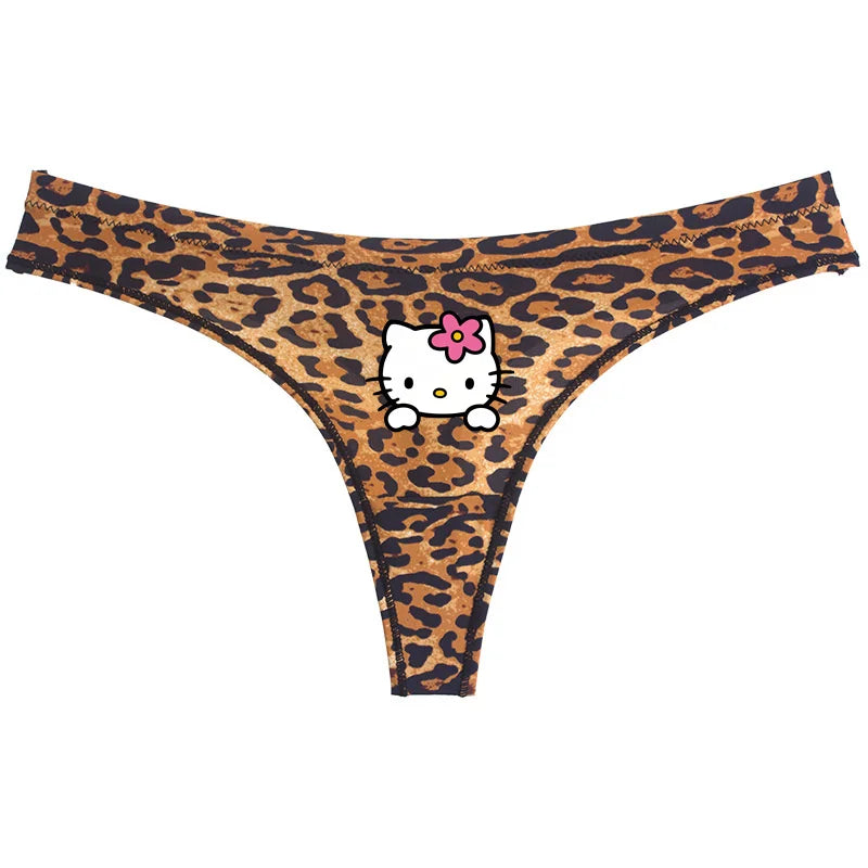 Sanrio Hello Kitty Sexy Leopard Underwear - Quick-drying Lightweight Seamless Thong - A12 / One size fits all - Sexy