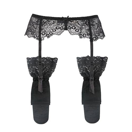 Garter Lingerie Set - Charcoal / XL - Sexy Products - Lingerie - 15 - 2024