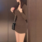 Sexy Pullover Knitted Short Dress - All Dresses - 3