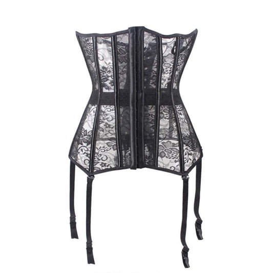 Sexy Sheer Corset Bustier With Garters - Best Sellers - 7
