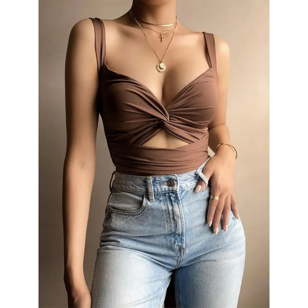 Sexy Sleeveless Crop Top - Women’s Clothing & Accessories - 1