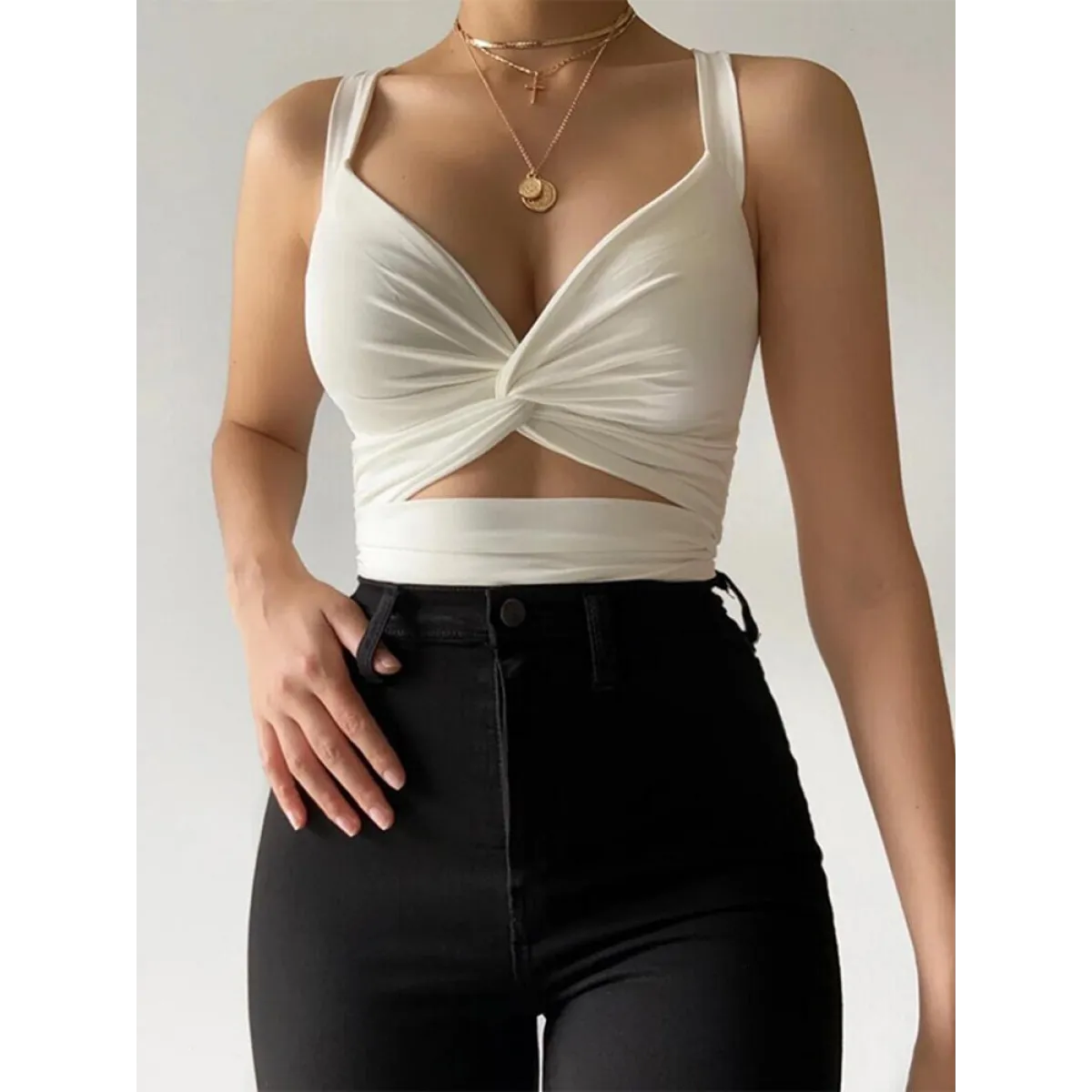 Sexy Sleeveless Crop Top - Women’s Clothing & Accessories - 16