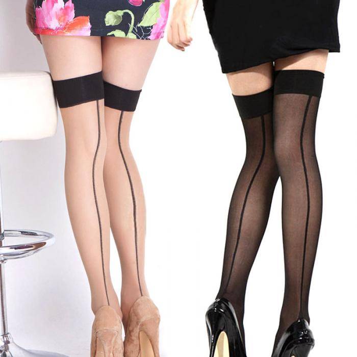 Sexy Striped Thigh High Stockings - Black - Women’s Clothing & Accessories - Shirts & Tops - 8 - 2024