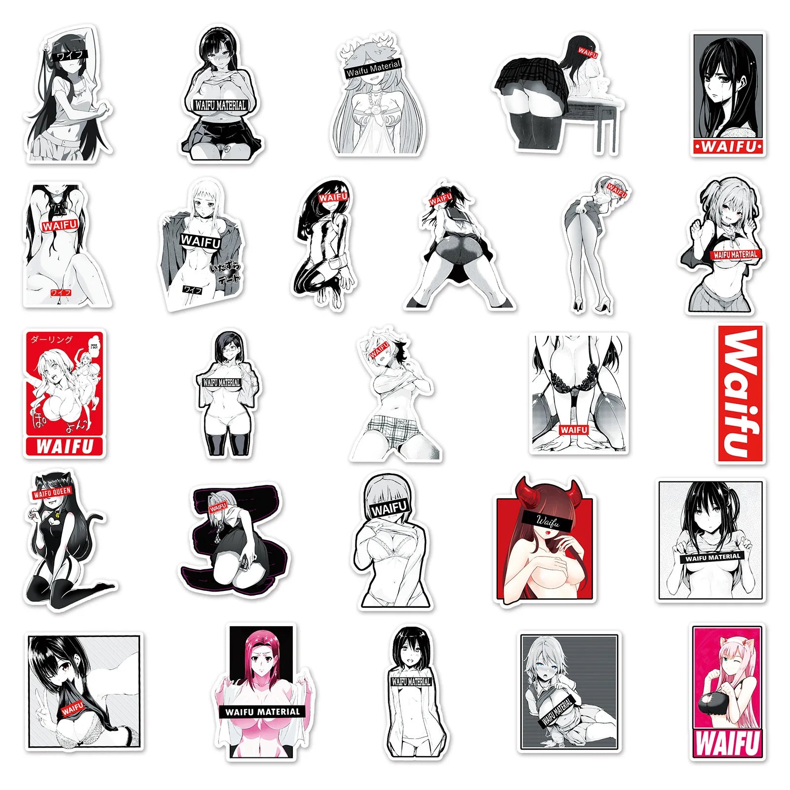 Sexy Waifu Girl Stickers - 10/30/50/101PCS - Hentai Adult Anime Decals - Anime - Decorative Stickers - 5 - 2024