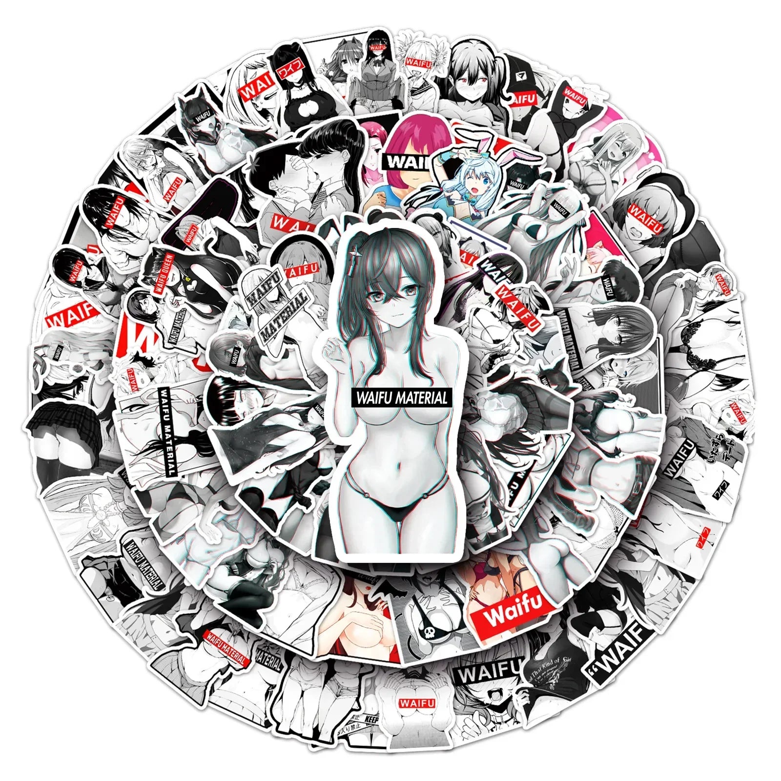 Sexy Waifu Girl Stickers - 10/30/50/101PCS - Hentai Adult Anime Decals - Anime - Decorative Stickers - 4 - 2024