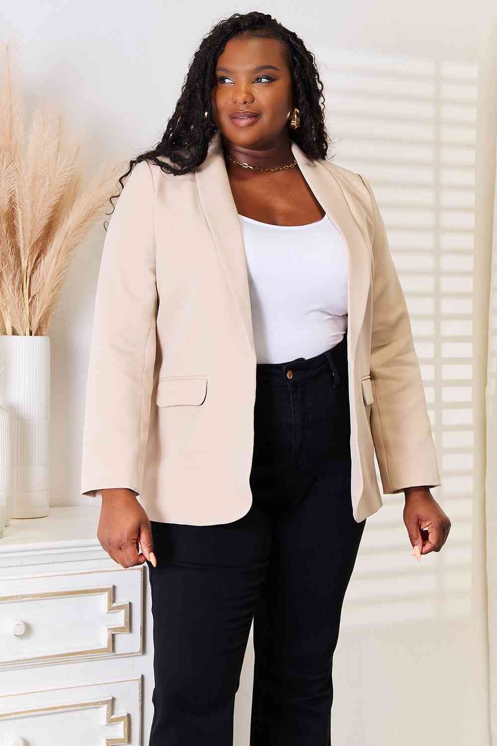 Shawl Collar Long Sleeve Blazer - All Products - Shirts & Tops - 5 - 2024