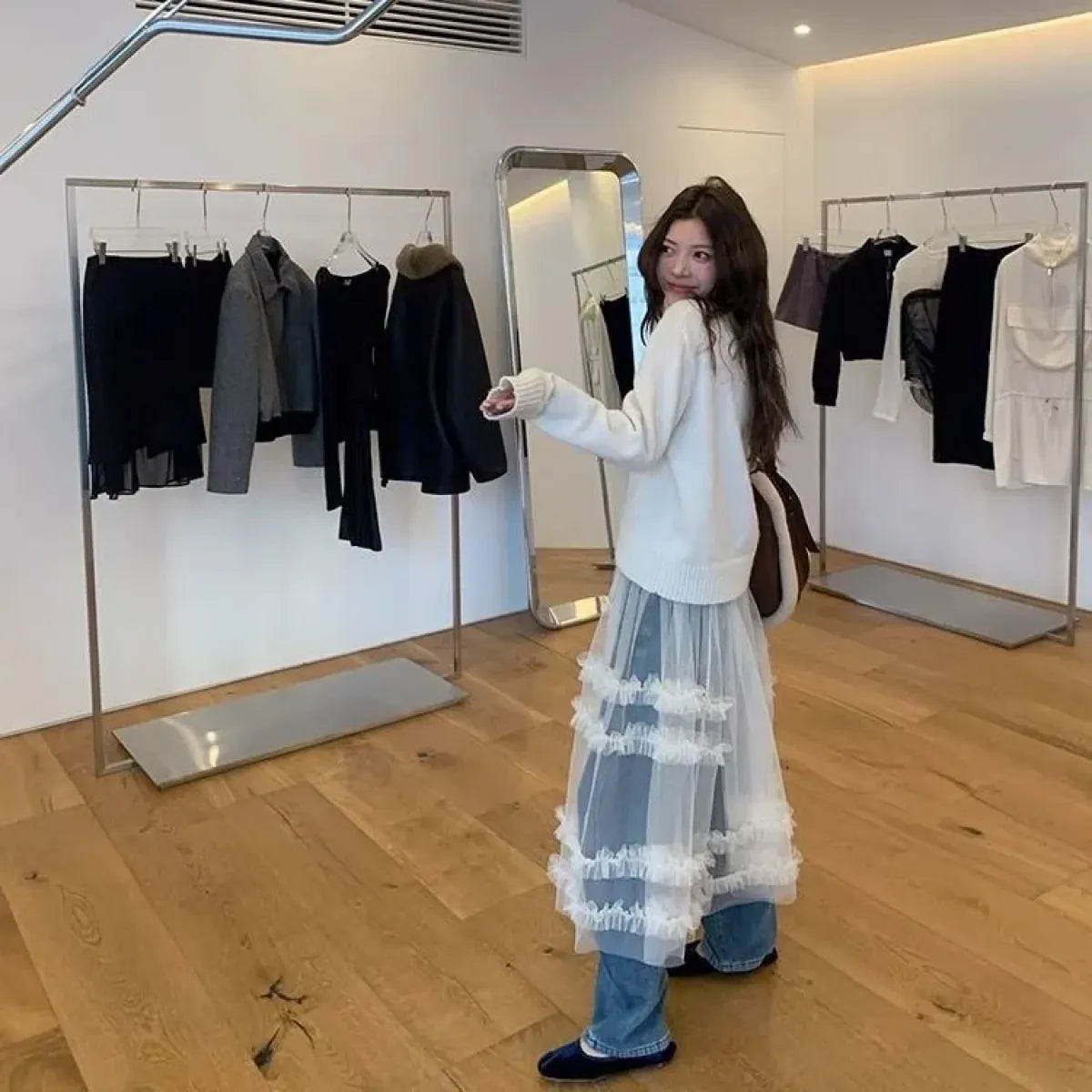 Y2K Sheer Mesh Layered Camisole Dress - All Dresses - One-Piece Dress - 2