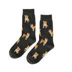 Shiba Inu Crew Socks - Kawaii Pet Animal Combed Cotton Short Socks - Socks & Hosiery - 4