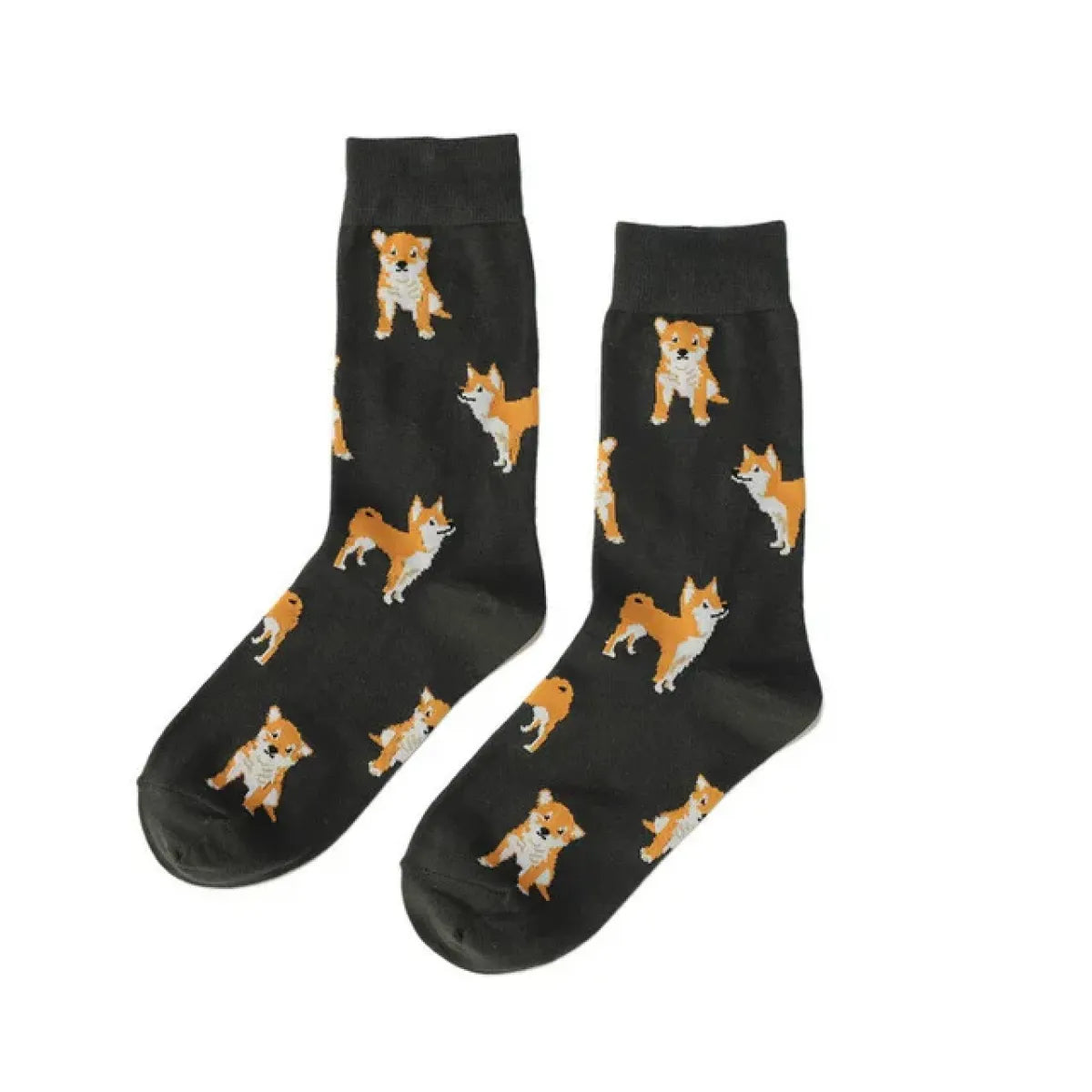 Shiba Inu Crew Socks - Kawaii Pet Animal Combed Cotton Short Socks - Socks & Hosiery - 4