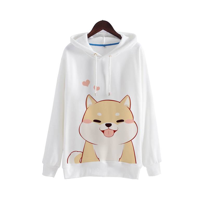 Shiba Inu Hoodie - White / M - Women’s Clothing & Accessories - Shirts & Tops - 6 - 2024