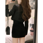 Short Black Bodycon Dress - All Dresses - 1