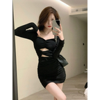 Short Black Bodycon Dress - All Dresses - 3